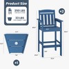 QingMoon Adirondack Chairs Set of 2, HDPE Counter Height Barstools  with Connecting Tray, Ideal All Weather Tall Patio Chair for Balcony, Poolside - 4 of 4