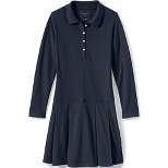 Lands' End School Uniform Girls Long Sleeve Mesh Polo Dress