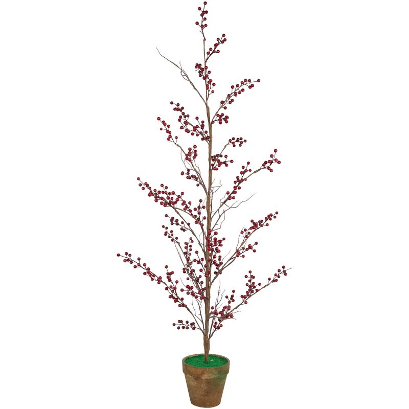 Northlight Potted Berry Artificial Christmas Twig Tree - Unlit - 4', 1 of 6