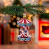 Kurt Adler Noble Gems Glass Ornament for Christmas Tree, Carousel - 3 of 3