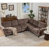 109.5'' Chenille Modular L-Shaped 6-Seater Sectional Sofa with Rivets Decorated Rolled Armrest and 7 Back Cushions - 4 of 4