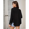 Womens Waffle Knit Shirt Button Down Oversized Blouse Casual Long Sleeve Jacket Tops with Bust Pockets - image 4 of 4