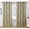 HLC.ME Paris Paisley Decorative Print Damask Pattern Light Reducing Grommet Window Curtain Panels for Bedroom, Set of 2 - 2 of 4