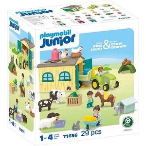Playmobil Junior Farm Adventure with Tractor, Trailer, and Animal Friends 71656 Playset 29pcs - 1 of 1