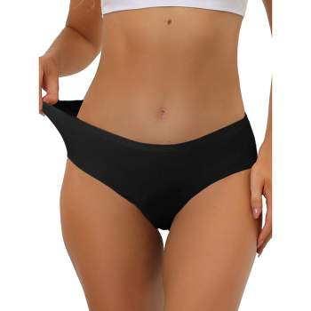 Allegra K Women's No-show Unlined V-shape Waist Stretch Hipster Underwear  Black Large : Target