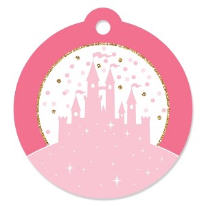 Big Dot of Happiness Little Princess Crown - Pink and Gold Princess Baby Shower or Birthday Party Favor Gift Tags (Set of 20) - 1 of 4