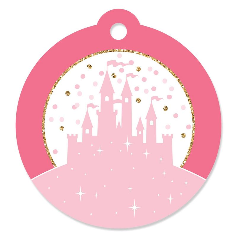 Big Dot of Happiness Little Princess Crown - Pink and Gold Princess Baby Shower or Birthday Party Favor Gift Tags (Set of 20), 1 of 6