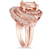 Pompeii3 2 3/8CT Morganite Vintage Diamond Ring 14K Rose Gold - 2 of 4