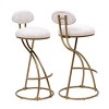 Upholstered Folral Print Bar Stools Set of 2 Modern Armless Counter Height Barstools with Footrest for Kitchen Island,Home Bar-Tanpinhause - 2 of 4
