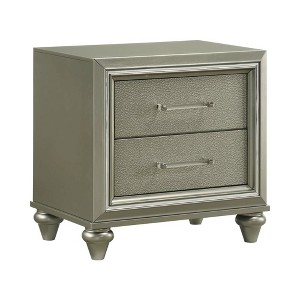 New Classic Furniture,Lumina Wood 2-Drawer Nightstand in Silver - 1 of 4