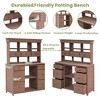 Rustic Potting Bench with Multiple Drawers & Shelves, Fir Wood, Adjustable Shelf & Anti-Falling Device - 4 of 4