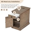 NicBex Classic Vintage End Table with Multifunctional Drawer & Bottom Cabinet,Small Side Table for Bedroom,Living Room - 3 of 4