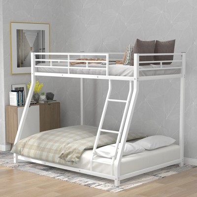 Twin over Full Metal Floor Bunk Bed with Ladder-ModernLuxe