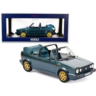 1990 Volkswagen Golf Cabriolet "Etienne Aigner" Green Metallic with Gold Wheels 1/18 Diecast Model Car by Norev