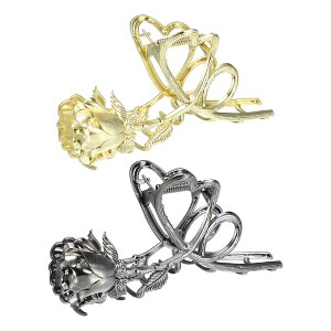 Unique Bargains Women's Metal Hair Claws 4.69"x2.44"x1.02" 2 Pcs - 1 of 4
