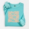Simply Sage Market Sunny Days Ahead Daisies Lightweight Garment Dyed Sweatshirt - 2 of 4