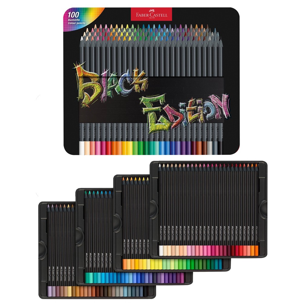 Faber-Castell Color Pencils Black Edition 100ct Tin