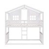 NicBex Twin over Twin Bunk Bed Roof Shape Loft Bed Pine Bed Frame with 2 Windows, Inclined Ladder and Guardrail, No Box Spring Required - 3 of 4