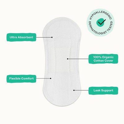 Honey Pot 100% Organic Cotton Cover Cooling Regular Liner - 50 ct