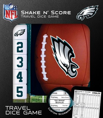 MasterPieces Officially Licensed NFL Philadelphia Eagles Shake N' Score Dice Game for Age 6 and Up
