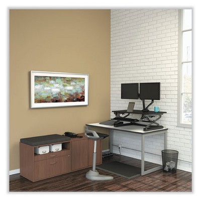 Modern Walnut Low Profile Office Storage Cabinet