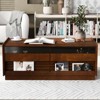 ALEXOUN 47.2" Rectangle Coffee Table with 4 Drawers and 2 Display Shelves,Wood Coffee Table with Fluted and Tempered Glass,for Living Room - 2 of 4