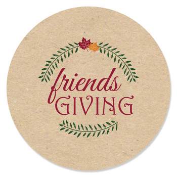 Big Dot of Happiness Friends Thanksgiving Feast - Friendsgiving Party Circle Sticker Labels - 24 Count