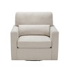 Boucle Fabric Upholstery Solid Wood Swivel Ergonomic Accent Chair with Plush Seat, Reversible Cushions, Removable Cover, Lumbar Pillow - 2 of 4