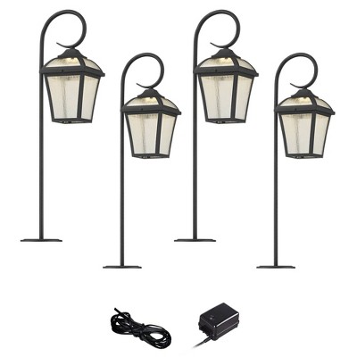 John Timberland Mosconi Textured Black 6-Piece LED Landscape Path Light Set