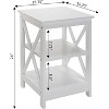 HomeStock Belmont End Table with Three Open Shelves and X Frame Sides, Transitional Storage Accent Side Table for Display and Home Essentials - 4 of 4