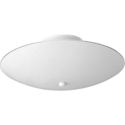 Progress Lighting, Round Porcelain 3-Light Flush Mount, White Finish, White Glass Shade