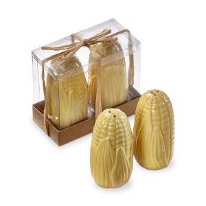 TAG Corn on Cobb Shaped Ceramic Salt and Pepper Shakers 1.5L x1.5W x 3.5H - 1 of 2