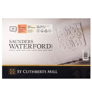 St Cuthberts Saunders Waterford Watercolor Block, Hot Pressed, White, 140lb/300gsm, 20 Sheet, 10x7 inch, 1 Count - 1 of 4
