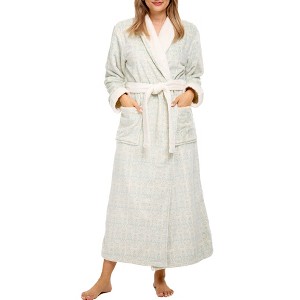 ADR Women's Long Robe, Fleece Plush Robe Woman, Cozy Regular & Plus Size Women's Bath Robe - 1 of 3