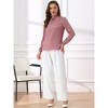 Allegra K Women's Work Office Mock Neck Long Sleeve Chiffon Shirt - 4 of 4