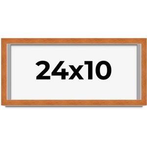 PosterPalooza | Panoramic Modernist Brown Picture Frame - UV Acrylic, Foam Board Backing, Hanging Hardware - 1 of 4