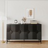 VYNXARIA Black Lacquered 4-Door Wooden Cabinet for Stylish Storage in Any Room - 3 of 4