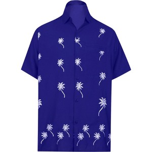 LA LEELA Men's Hawaiian Shirt Fashion Button Down Short Sleeves Holidays Aloha Party Casual Tops Summer Beaches Shirts for Mens - 1 of 4