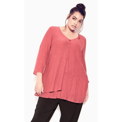Zim & Zoe | Women's Plus Size Izzy Layer Plain Tunic - Raspberry - 26w ...