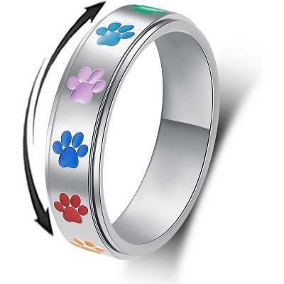Spinner Ring for Anxiety Relief - Rotating Moon & Star Design Stainless Steel Ring