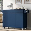 Whisen Kitchen Island with Drop Leaf,Spice Rack, Towel Rack and 2 Drawers - 2 of 4