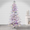 7.5ft Sterling Tree Company Full Flocked Mountain LED Pre-Lit Pine Artificial Christmas Tree - image 2 of 3