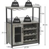 Whizmax Wine Bar Cabinet with Detachable Rack, Glass Holder, Small Sideboard and Buffet Mesh Door, Wine Rack - 3 of 4