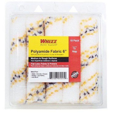 Whizz Polyamide Fabric 6 in. W X 1/2 in. Mini Paint Roller Cover 10 pk