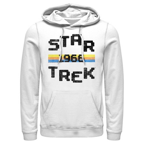 Men's Star Trek: The Original Series Retro Pixel 1966 Pull Over Hoodie -  White - Medium