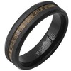 Steeltime Men's stainless steel band ring with greek key inlay accents. Size Options: 9-12. Color Options: Silver, Gold. Black - 2 of 4