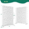 TUYOHW Metal Privacy Screen Outdoor, Decorative Privacy Panels, Freestanding Privacy Screen for Patio, Garden, Pool (White Square) - 2 of 4