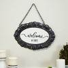 VIP Metal 15 in. Black Oval Hanging Welcome Sign - 2 of 4