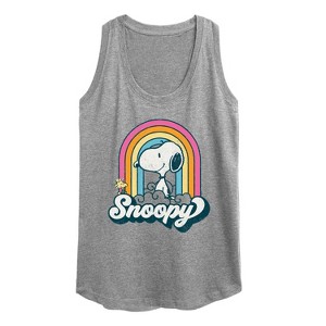 Women's - Peanuts - Snoopy Rainbow Clouds Graphic Racerback Tank - 1 of 4