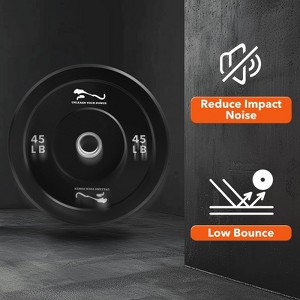 Bumper Plates Set, Rubber Weight Plates with Steel Insert for Strength Training, 10-45LB Gym Plates for Home Gym, Barbell Weight Set - 1 of 4